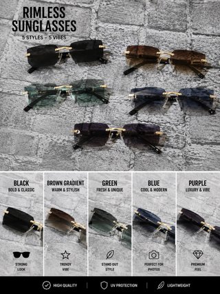 Gafas de sol sin montura - 5 estilos