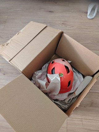 Casco de bici infantil naranja y rosa