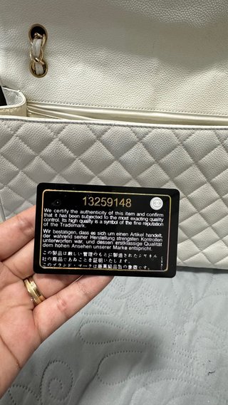 Bolso Chanel Clásico Blanco y Dorado