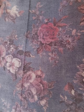 Pantalón estampado floral azul y rosa