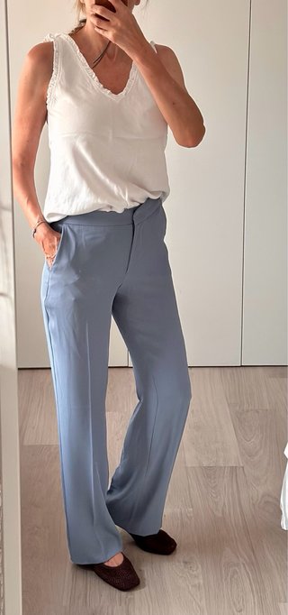 ZARA pantalon recto azul Talla S NUEVO