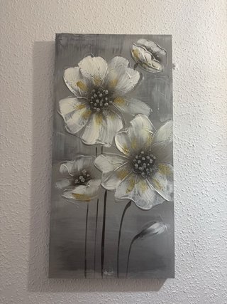 Cuadro Flor Lila y Blanca