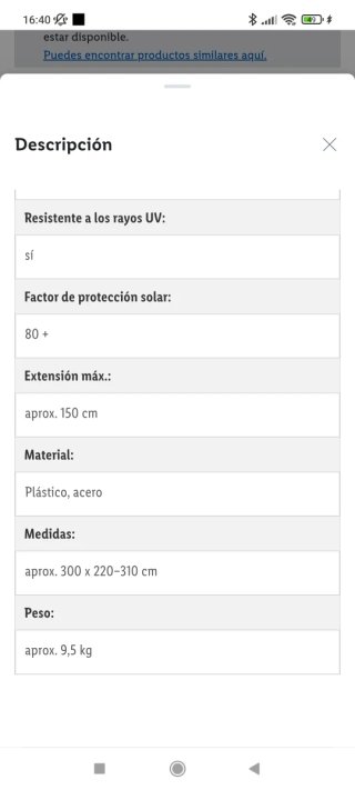 Toldo ajustable LIVARNO negro