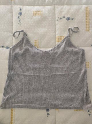 Camiseta tirantes canalé gris