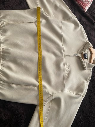 Sudadera Pull&Bear media cremallera beige