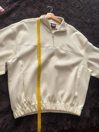 Sudadera Pull&Bear media cremallera beige