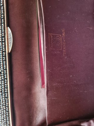 Pochette donna vintage perle nere e argento