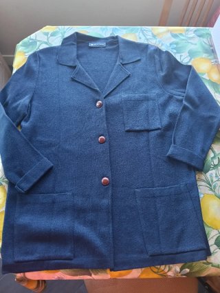 Chaqueta de lana azul marino