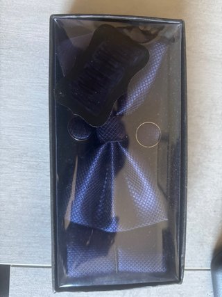 Conjunto Pajarita y Gemelos Azul Marino