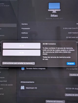 iMac 21.5 2017 i5 32GB RAM 1TB SSD