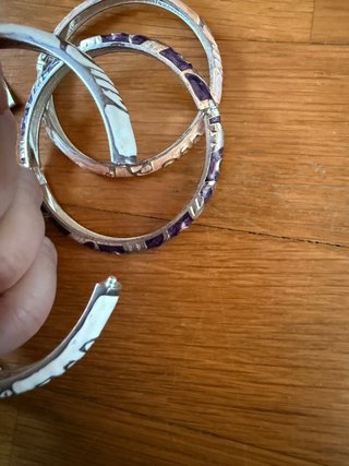 Set 3 braccialetti rigidi smaltati