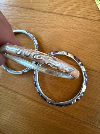 Set 3 braccialetti rigidi smaltati