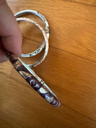 Set 3 braccialetti rigidi smaltati