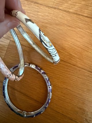 Set 3 braccialetti rigidi smaltati
