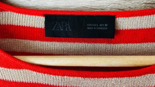 Top crop Zara manga larga punto