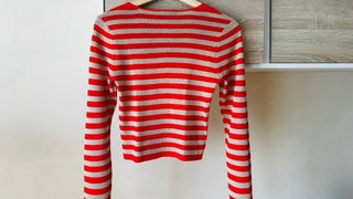 Top crop Zara manga larga punto
