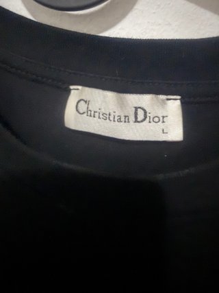 Camiseta Dior Bordada Multicolor Negra