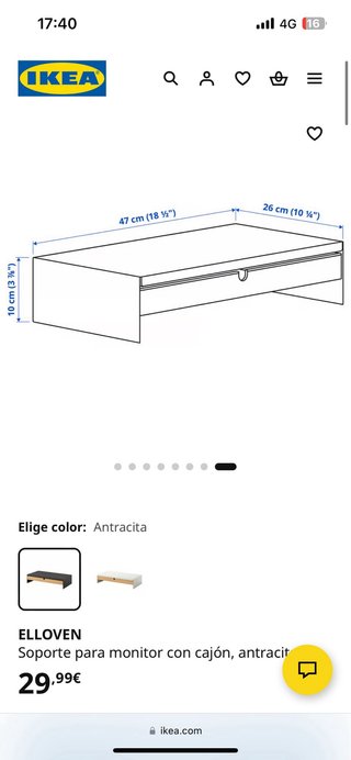 Soporte para monitor con cajón