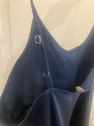 Camisón de satén azul marino