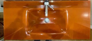 Mueble de baño madera y cristal