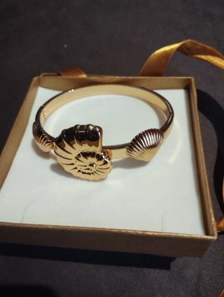 Brazalete Caracola Dorado L 19 cm