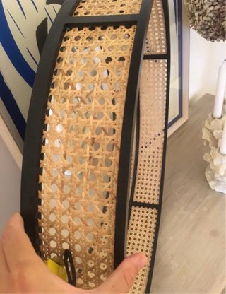 Espejo Zara Home 60cm Negro y Ratán