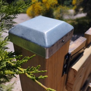 7 Tapas para postes de madera 9x9cm.Acero galvaniz