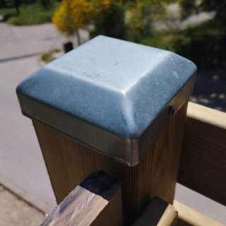 7 Tapas para postes de madera 9x9cm.Acero galvaniz