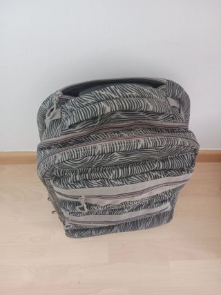 Maleta de cabina beige y gris