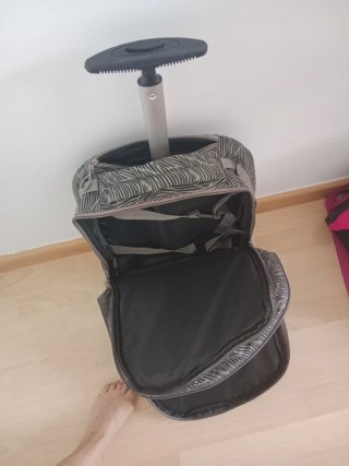 Maleta de cabina beige y gris
