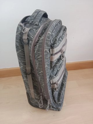 Maleta de cabina beige y gris