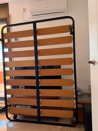 Somier 135cm Láminas Madera con Soportes