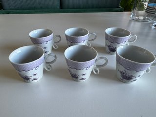 Tazzine da caffè in porcellana color viola lavanda