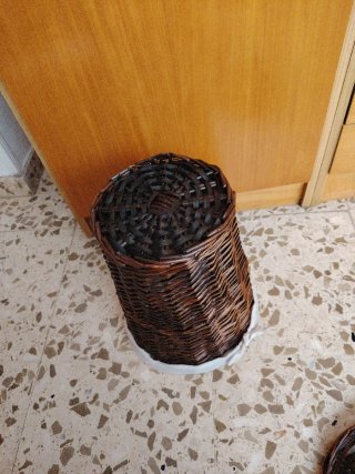 Cesto mimbre redondo con tapa