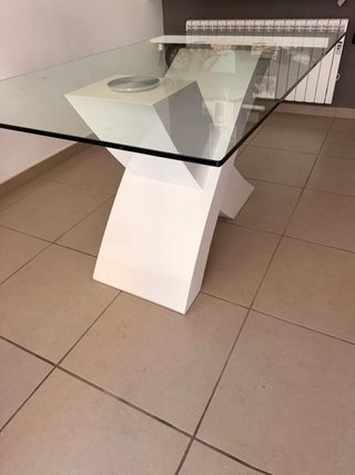 Mesa comedor cristal diseño + 4 sillas