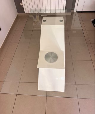Mesa comedor cristal diseño + 4 sillas