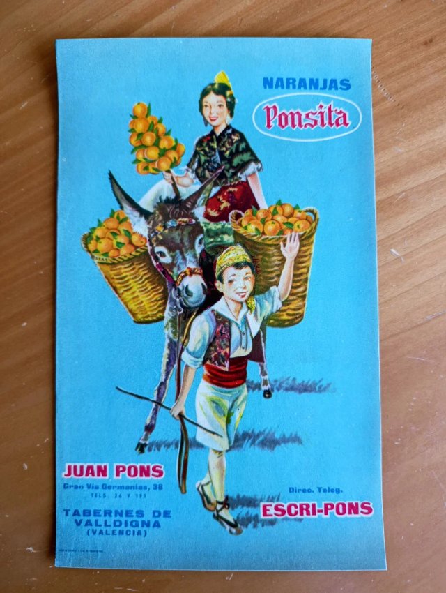 Cartel Naranjas Ponsita Vintage