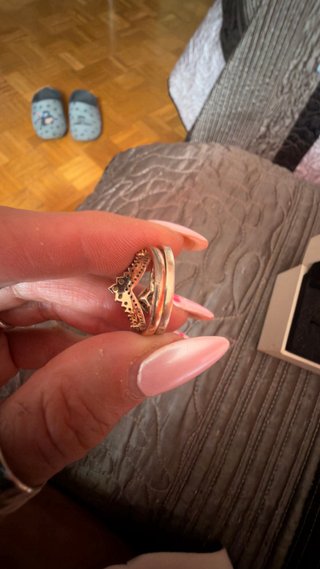 Conjunto Anillos Pandora Corazón y Tiara