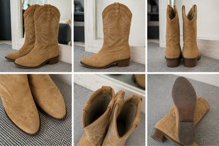 Botas cowboy ante beige Talla 39