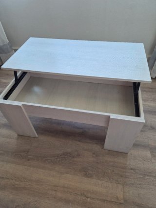 Mesa de centro elevable blanca