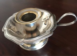 Portavelas metal plateado