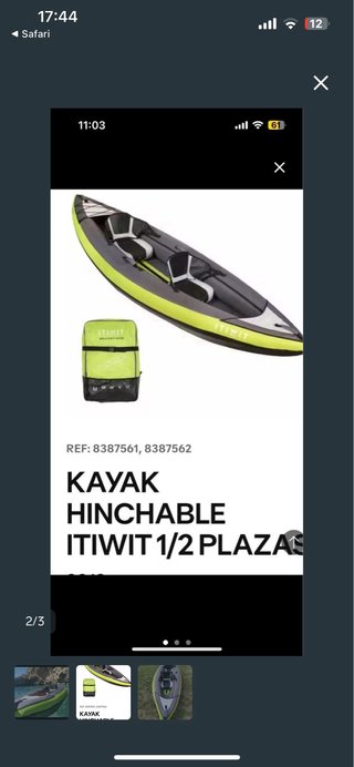 Kayak Hinchable Itiwit  2 Plazas + INFLADOR + 2 Re