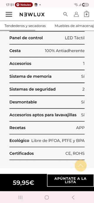 Freidora de Aire NEWLUX Negra