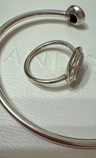 Conjunto Pandora Original Pulsera y Anillo Plata