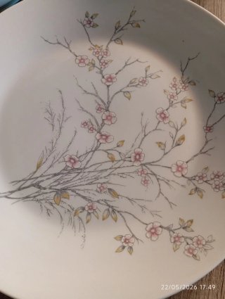 Sopera, bandeja y platos de porcelana