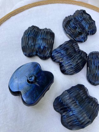 Lote 6 botones antiguos azul oscuro