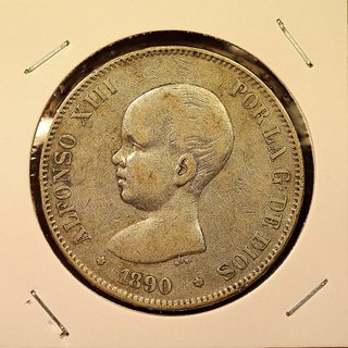 5 PTAS Plata 1890 Alfonso XIII