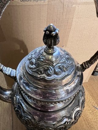 Bule Antigo de Chá/Café com Suporte de Queimador –