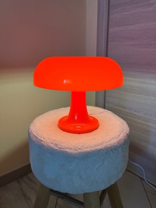 Lámpara de mesa estilo Space Age naranja