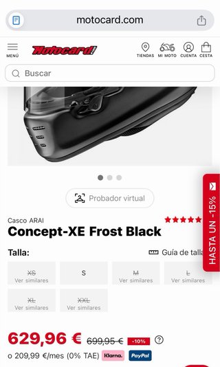 Casco Arai Concept XE Negro Mate Talla L